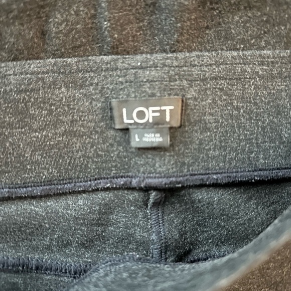 LOFT High Rise Gray Leggings L – Stretch Pull-On Pants - Picture 4 of 7